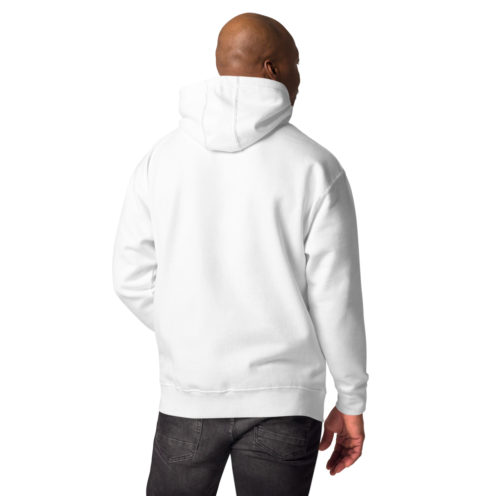 Back View of White Hoodie  Male Model- Selfmaed
