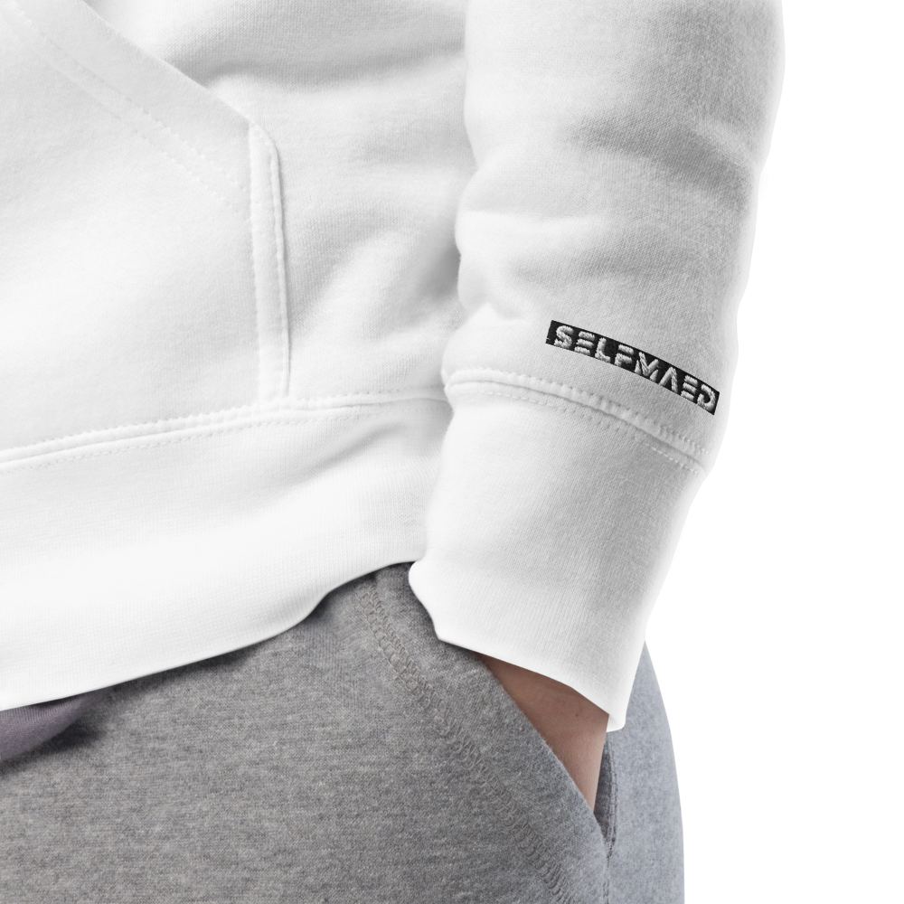 Detailed View of White Hoodie Fabric - Selfmaed